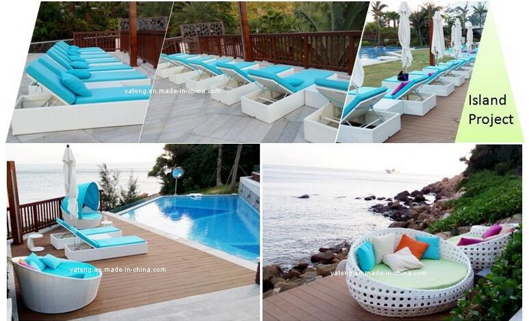 Modern Design Outdoor Beach Rattan Single Lounge Chair with Cushion