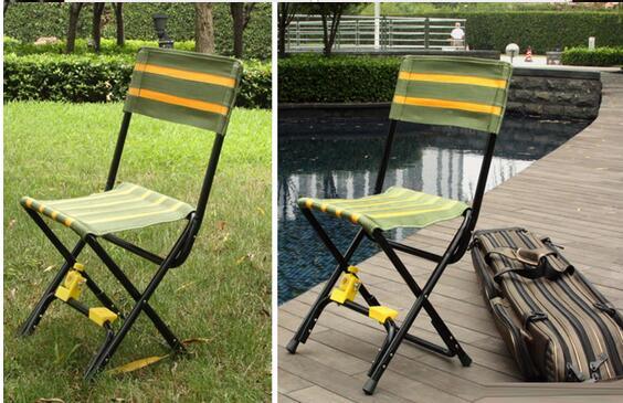 Outdoor Folding Camping Fishing Chair with Rod Holder