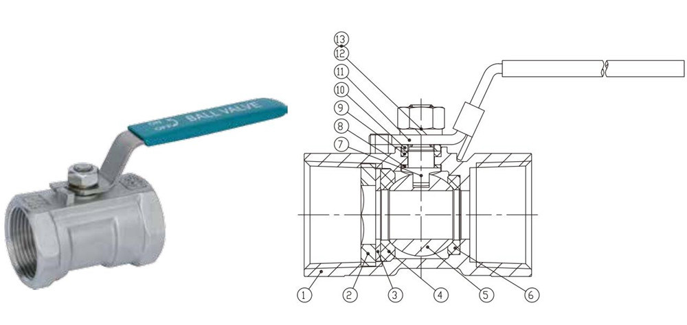 1PC Stainless Steel Lockable Ball Valve