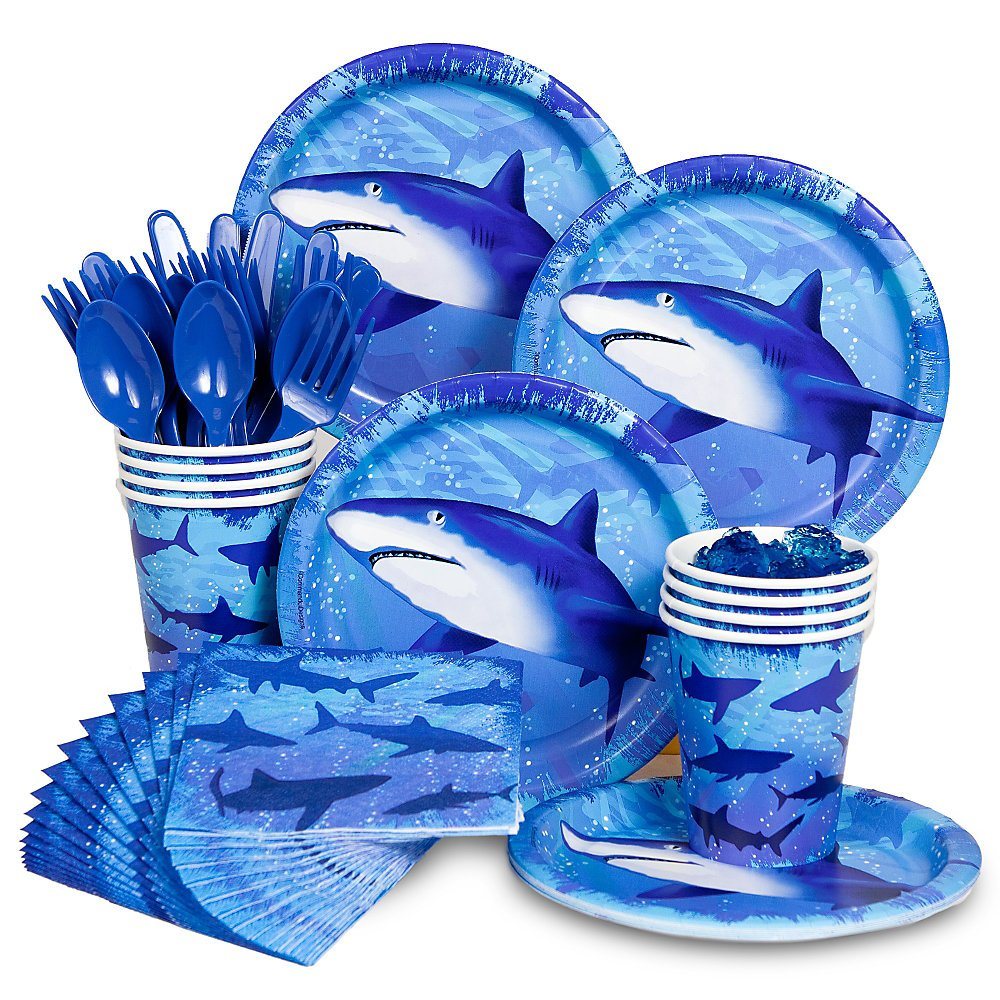 Umiss Shark Birthday Party Supplies Baby Shower Decorations Plates Cups Tablecloth Paper Straws