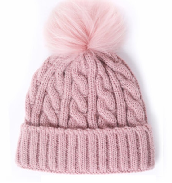 Cable Beanies with Pompom