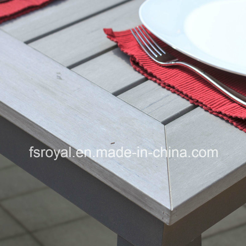 Home Hotel Restaurant Garden Outdoor Furniture Dining Table Set Aluminum Plastic Wood Polywood Chair