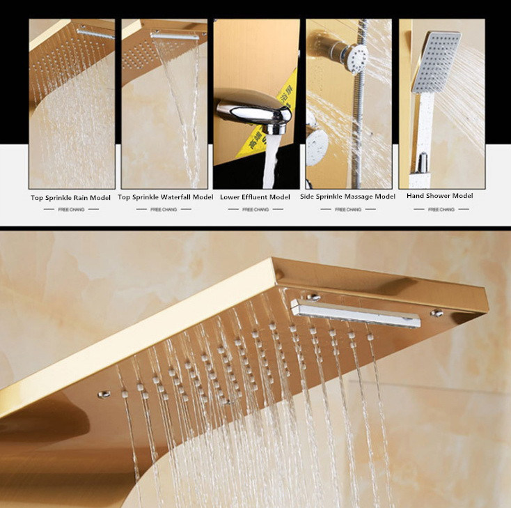 Multifunctional Massage Stainless Steel Wire Drawing Bath Shower Set