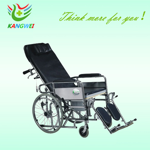 Tilted Hospital Wheel Chair with Toliet Mat Reclining (SLV-D4033)