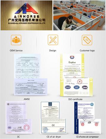 Famous Manufacturer of Screw Air Compressor (AH-10A) Ce, ISO, ASME Certificate