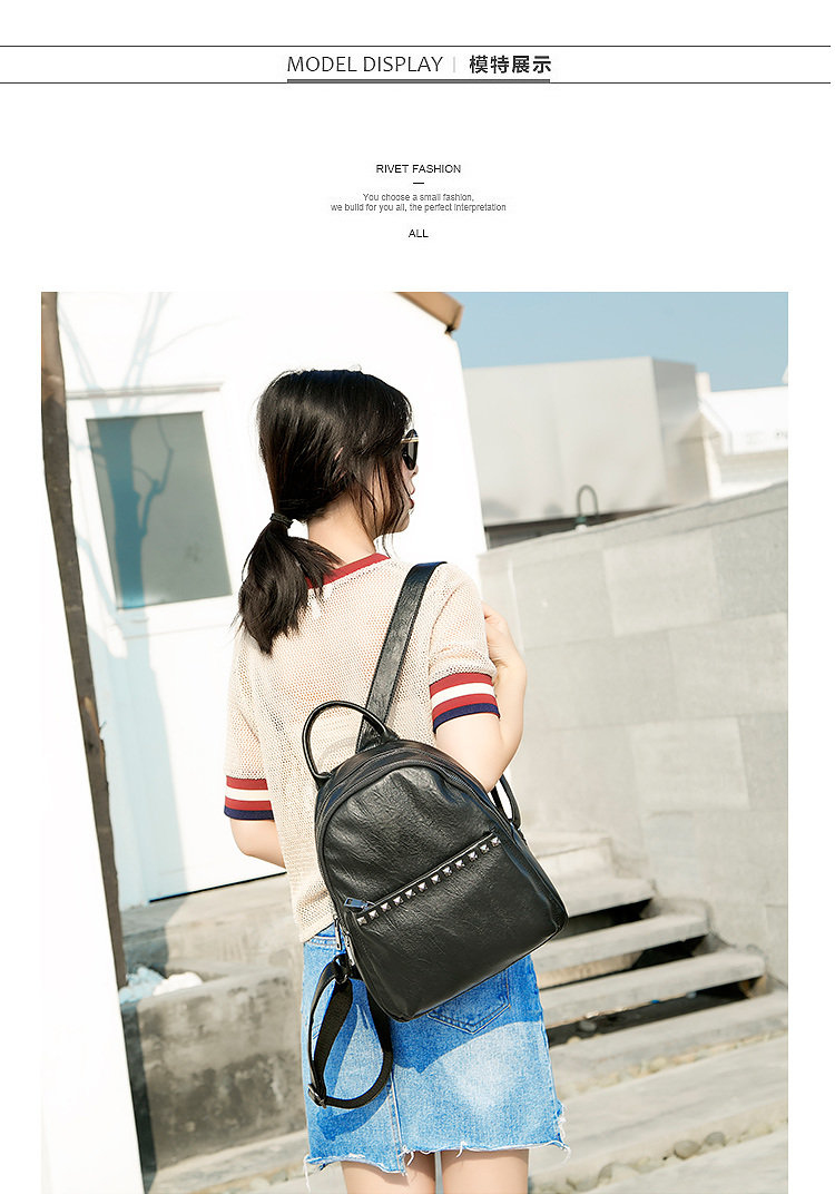Guangzhou Factory High Quality Shool Bag PU Leather Big Size Backpack for Lady