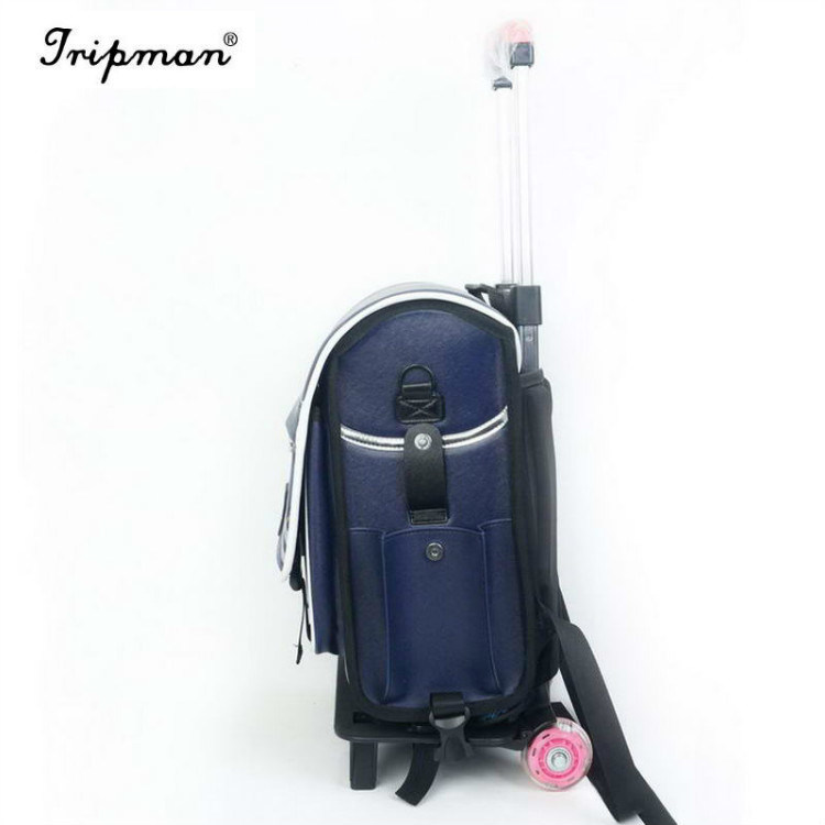 School Bag Kids Wheeled Trolley Children Backpack Luggage Travel Case