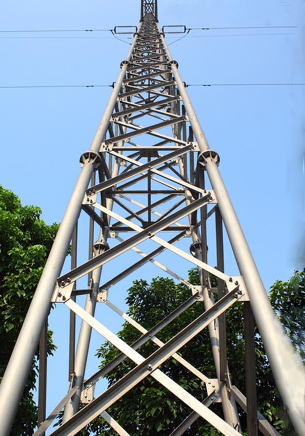 Electric Power Transmission Lattice Steel Utility Poles Iron Tower