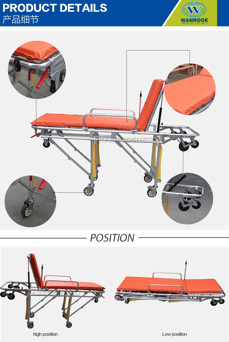 Ea-3c Medical Folding Aluminum Alloy Emergency Transfer Ambulance Stretcher