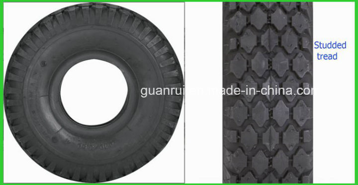 2 Ply 10 Inch Pneumatic Wheel Rubber Tyre with Studded Tread