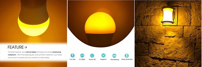 Newest Mini G14 LED Bulb 25W Equivalent (3W) E26 Non-Dimmable 2000K LED Night Light Bulb