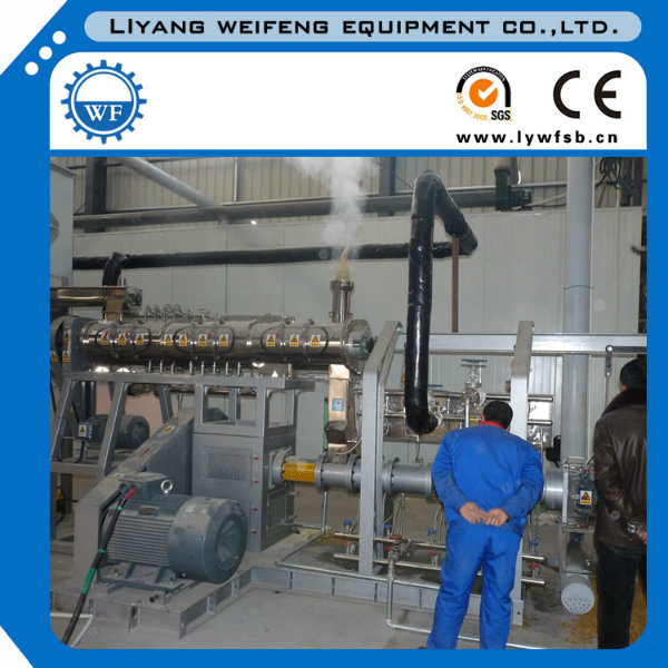 Twin Screw Wet Steam Fish Feed Mill Extruder, Bulking Machine