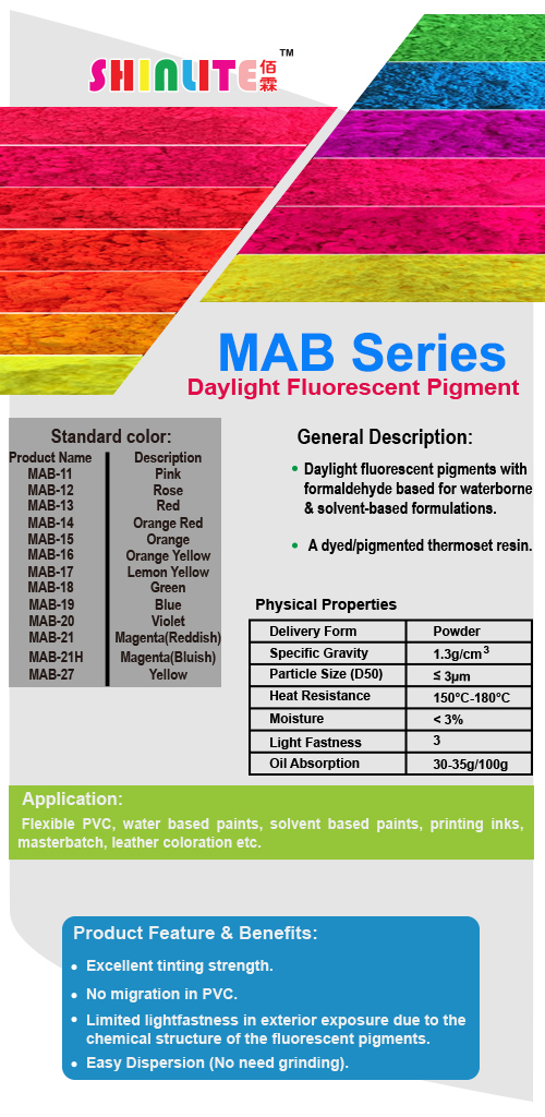 Mab-21h Fluorescent Magenta (bluish) Pigment for Paint Coating