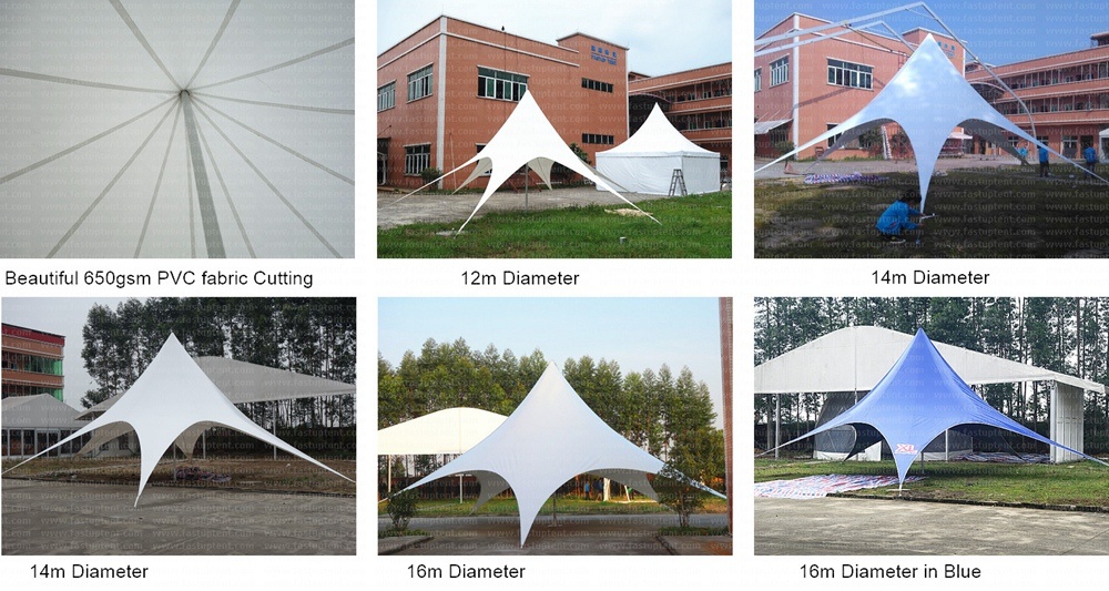 6m 8m 10m Diameter Family Camping Star Shade Marquee Tent