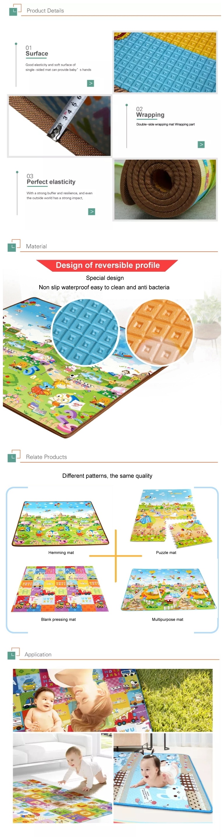 Soft Extra Thick Foam Play Mat for Baby with Customized Color