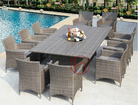 11PCS Outdoor Garden Dining Party Set PE Rattan Furniture