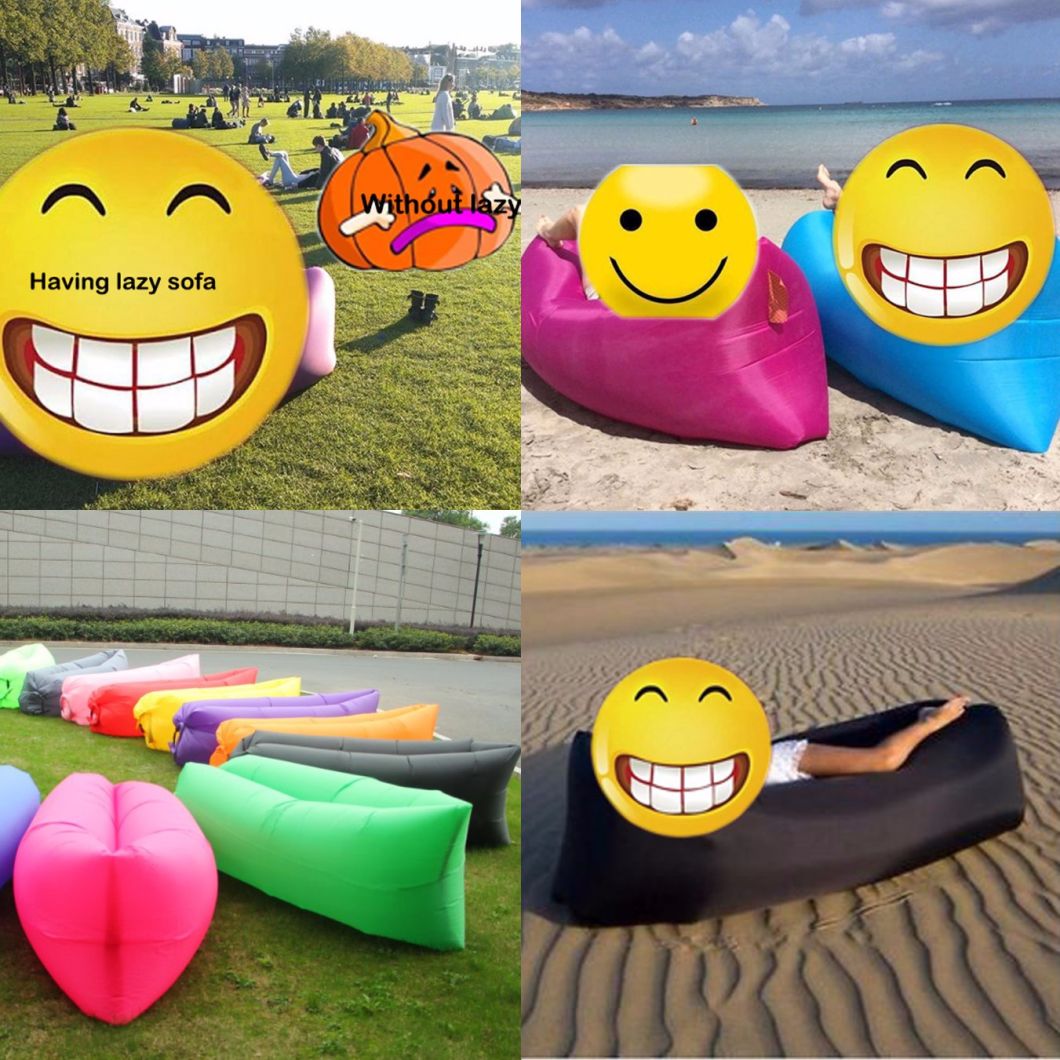 Outdoor Beach Lazy Bed Inflatable Air Lazy Sleeping Bag (Bean)