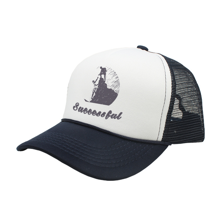 High Quality 100 Polyester Foam White Trucker Cap