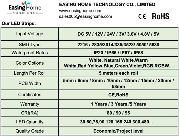 DC12V/24V 5050 SMD LED Specifications 4 Colors in 1 LED Neon Flexible Rope Lighti Strip 155lm/W White CRI>80/90 LED Decorative Linear Lighting