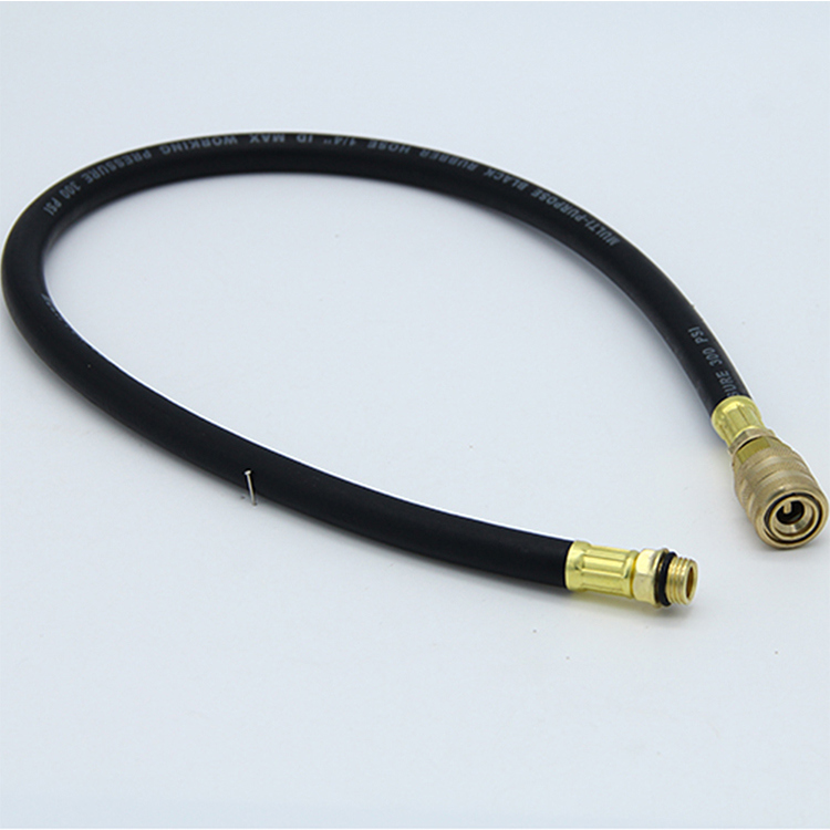 Motorcycle Bike Car Clip on Tyre Tire Chuck Air Inflator Rubber Hose Pipe