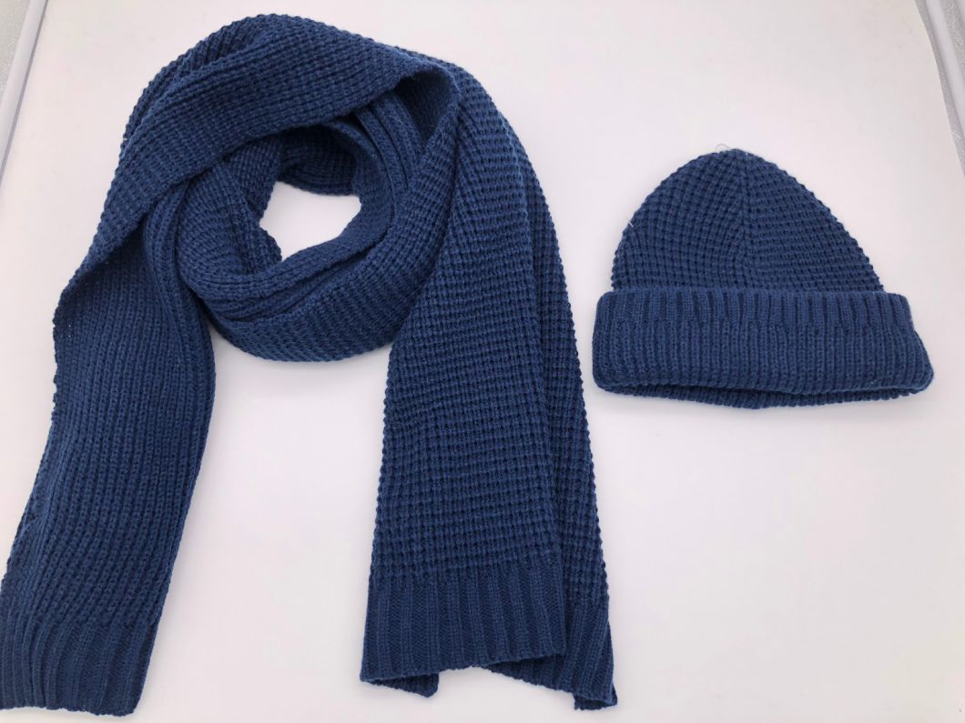 100% Acrylic Men's Sets Hat& Scarf for Sale