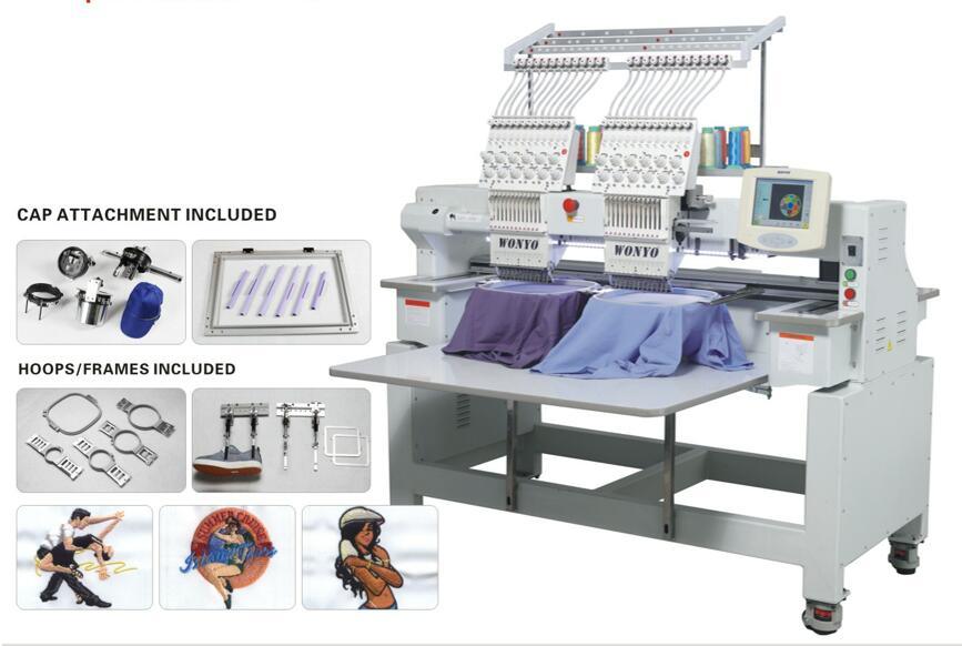 Double Heads Industry Computerized Embroidery Machine for Caps