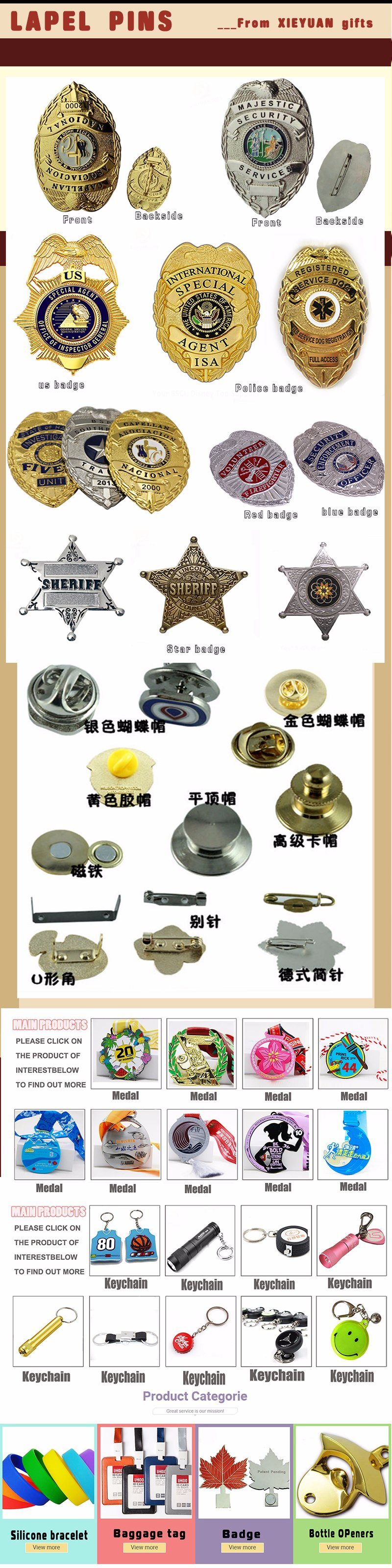 China High Quality Factory Custom Gold Metal Badge