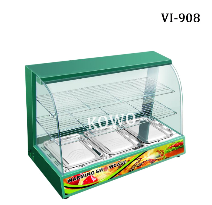 Ce Approved Curved Glass Electric Food Bread Pizza Buffet Warmer Display Cabinet for Sales