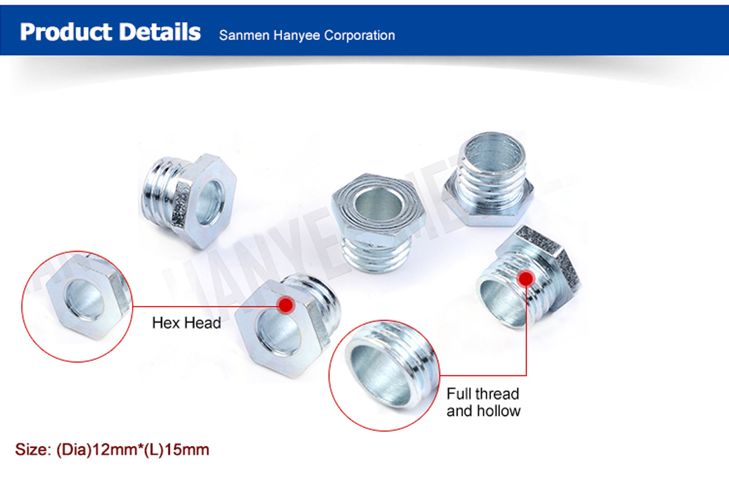 3-5 Micron Blue-White Zinc Plated Nut Screw