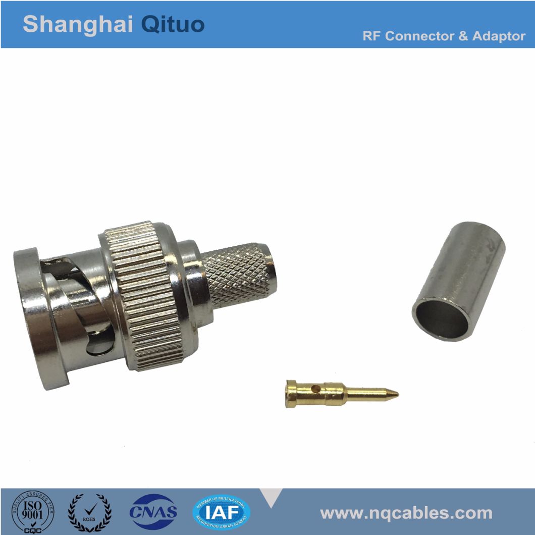 RF Connector BNC Straight Male Plug Crimp for Rg59 Cable (BNC-J-C-4)