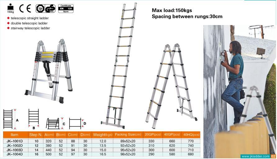 Top Selling a Type Aluminum Telescopic Ladder with En131 Certificate