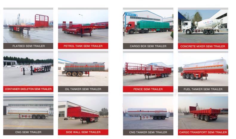 New Customed 3 Fuhua/BPW Axle ABS Braking Carbon Steel Flatbed Semi Truck Trailer for Sale
