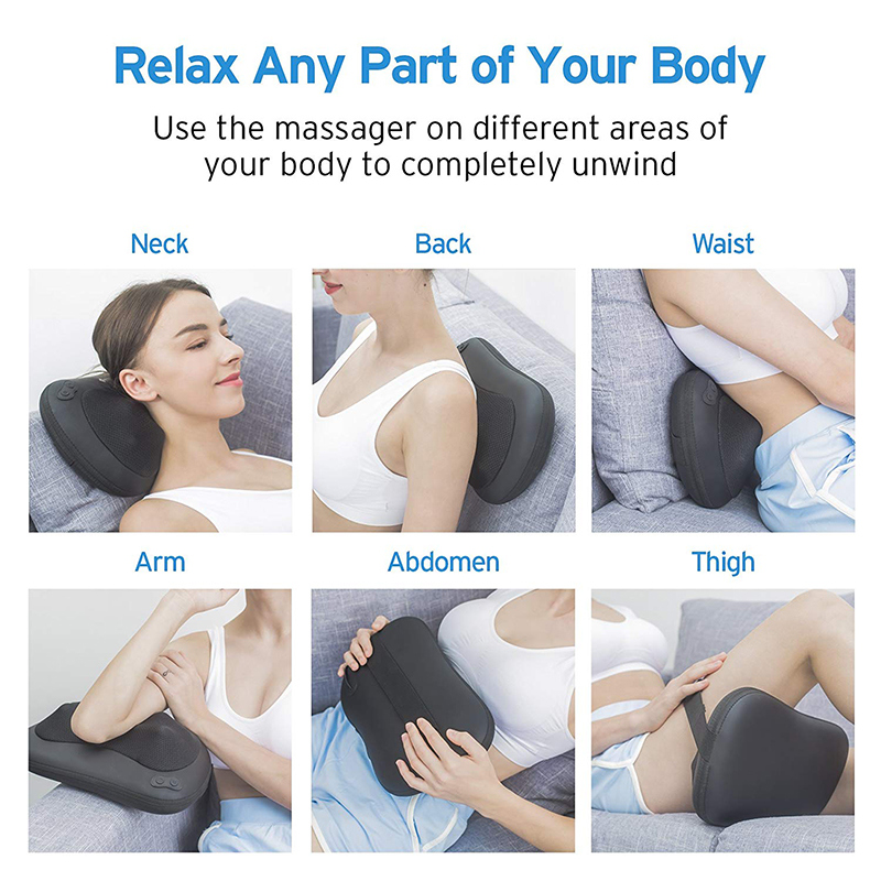 Head Shoulder Back Cushion Body Neck Shiatsu Massage Pillow with Heating