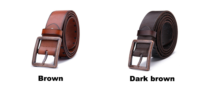 2017 Fashion Design Mens Vintage Rivets Brown Leather Belts