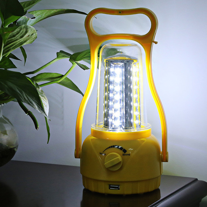 Adjustable Brightness Outdoor Solar Hand Lamp / Portable 35 LEDs Solar Camping Lantern