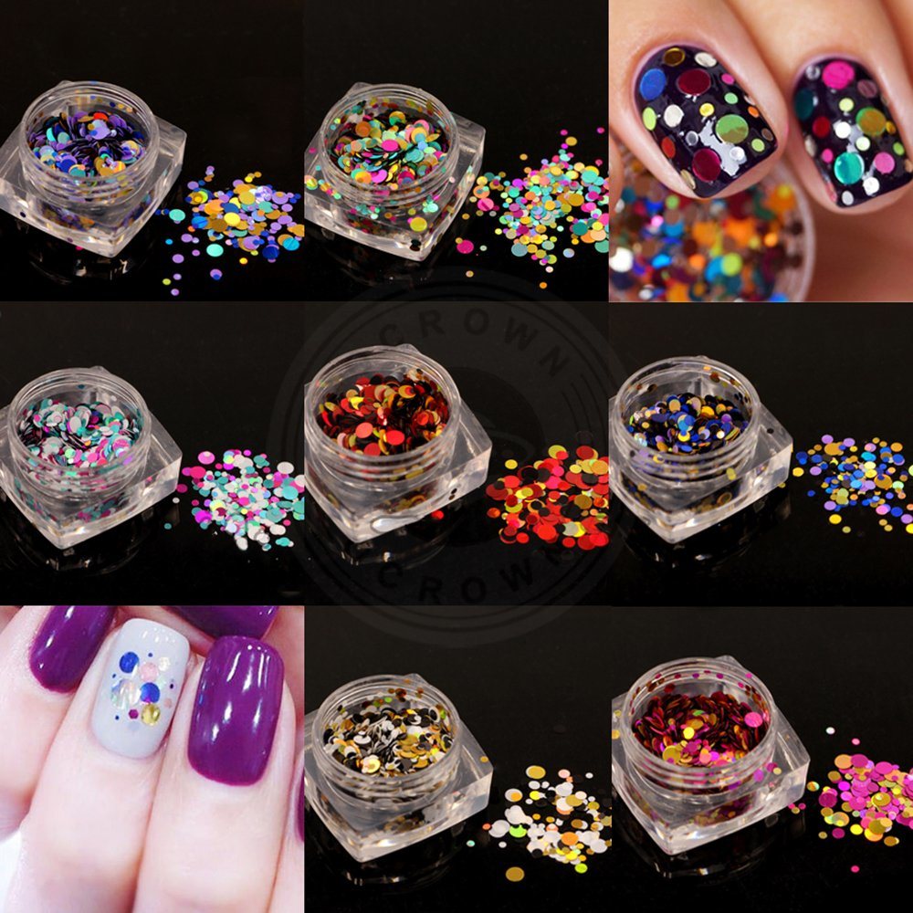 Mermaid Round Glitter Flakes Sequins Laser Holo Glitters for Nail Art