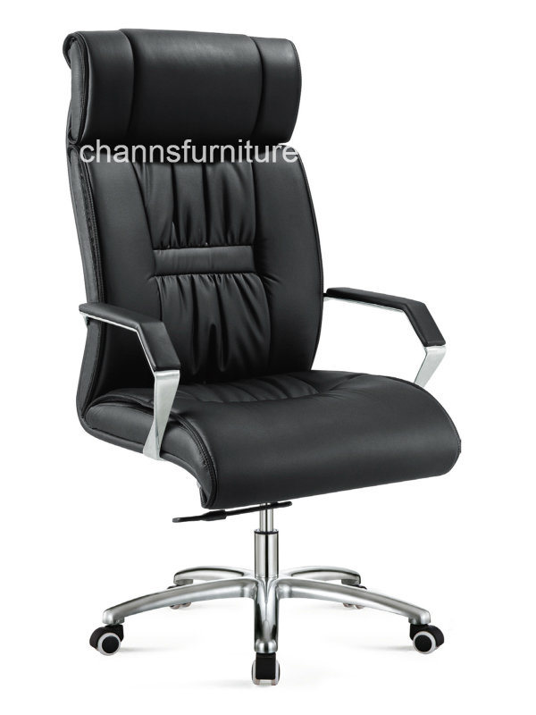 New Style Office Leather Chair with Metal Arms (CAS-EC1822)