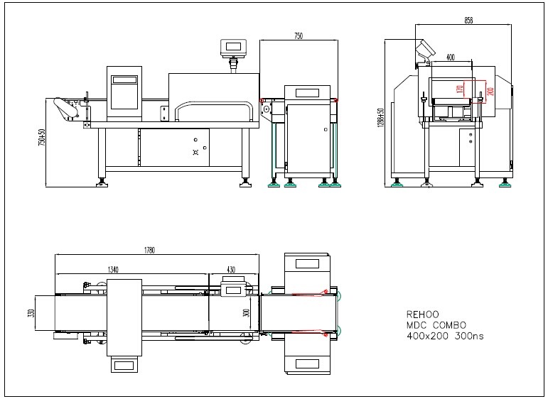 Noodles Metal Detector and Check Weigher Combo