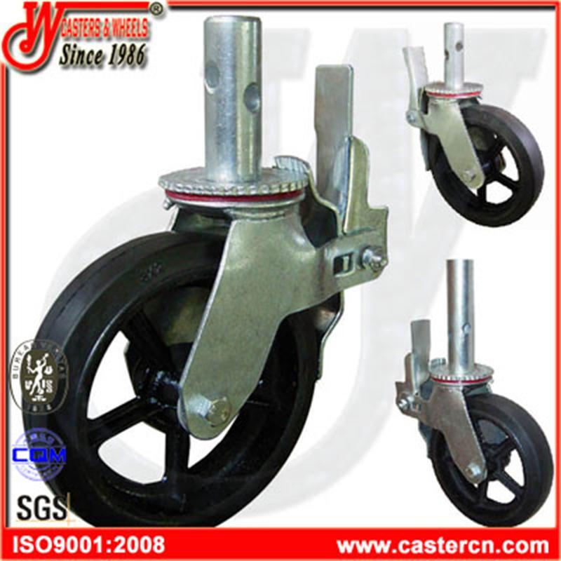 8 Inch Rubber on Cast Iron Scaffold Caster