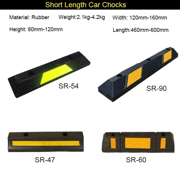 Traffic Safety Yellow Striped Rubber Car Parking Wheel Stopper