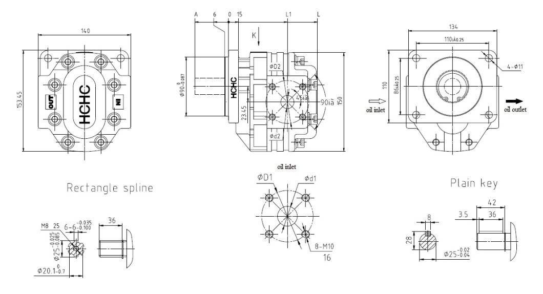 Cast Iron Small Hydraulic Gear Pump Cbgx for Forklift