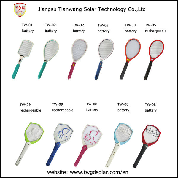 Hot Two Layers Rechargeable Electronic Mosquito Racket with CE/RoHS (TW-05)
