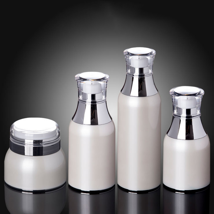 Latest Style White Acrylic Airless Cosmetic Bottle and Jar