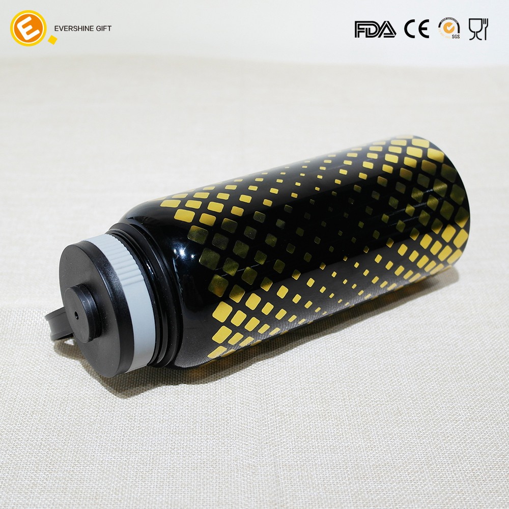 Black Stainless Steel Vacuum Bottle with Foil Printing
