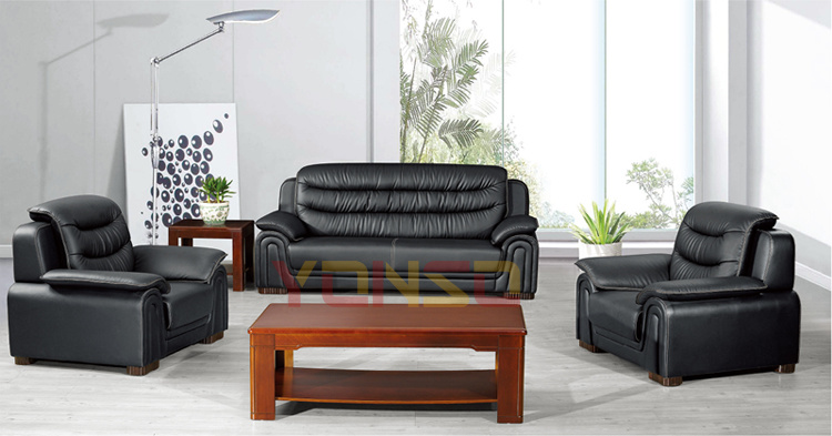 Black Leather Office Sofa