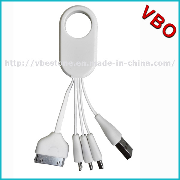 4 in 1 Portable Mini Multi Key Chain USB Data Cable with Key Ring for iPhone 5/5s/6/6s