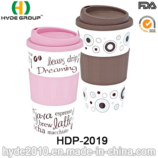 Double Wall Insulated Plastic Coffee Mug with Screw Lid (HDP-2019)