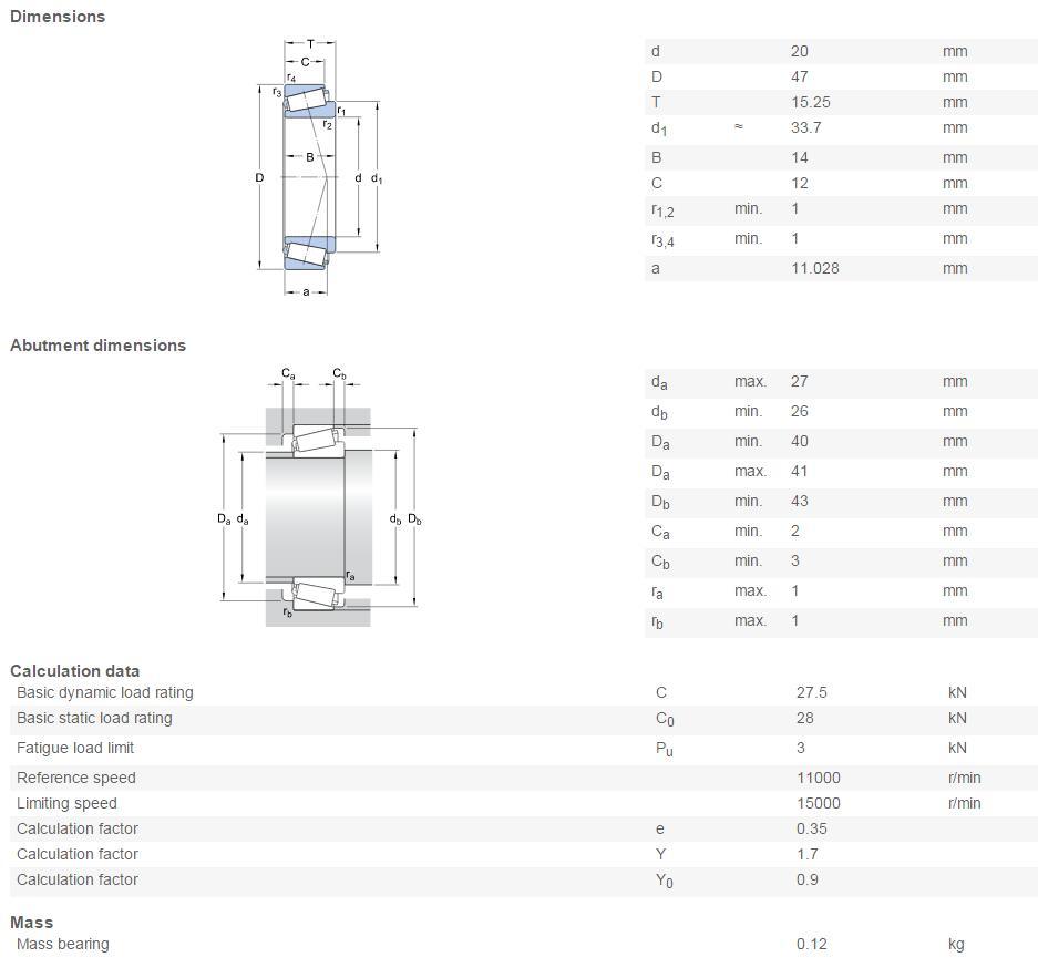 30304 30206 Tapered Roller Bearings