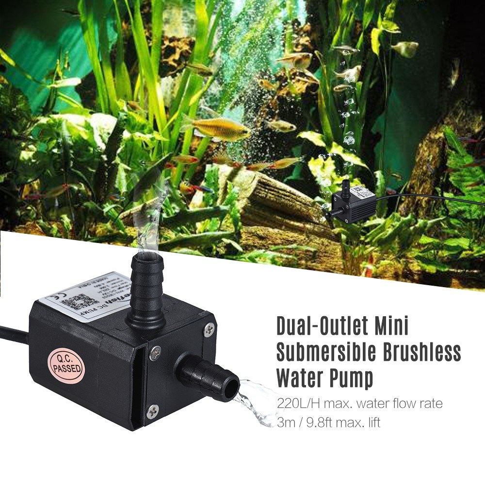 Brushless Diving Amphibious Circulating Pumps Flow 220L/H Super Quiet OEM DC 220L/H