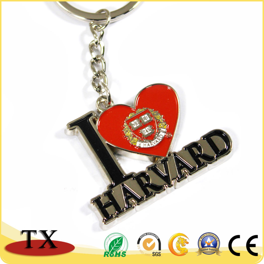 Heart Shape Metal Key Chain with Custom Logo